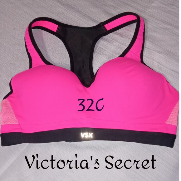Victoria's Secret VSX The Incredible Sports Bra Pink & Black Size 32C Li… - Picture 1 of 8